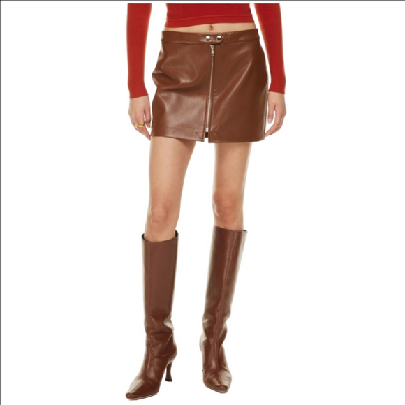 Wilfred Dresses & Skirts - ARITZIA WILFRED Rekindle brown buttery soft faux leather mini skirt